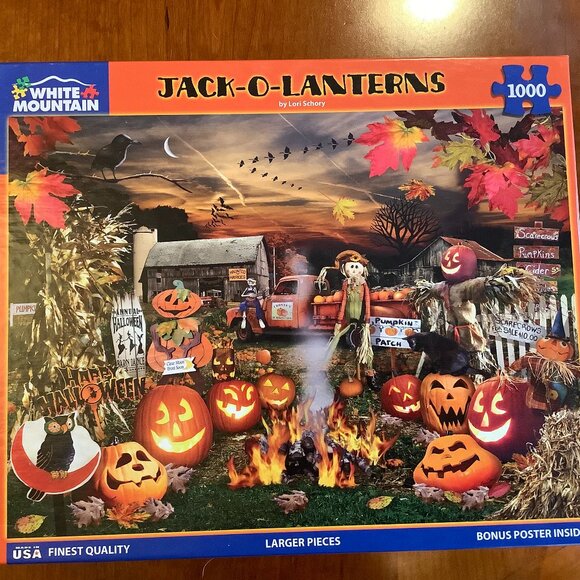 White Mountain 1000 Piece Puzzle "Jack-O-Lanterns" - Picture 1 of 1